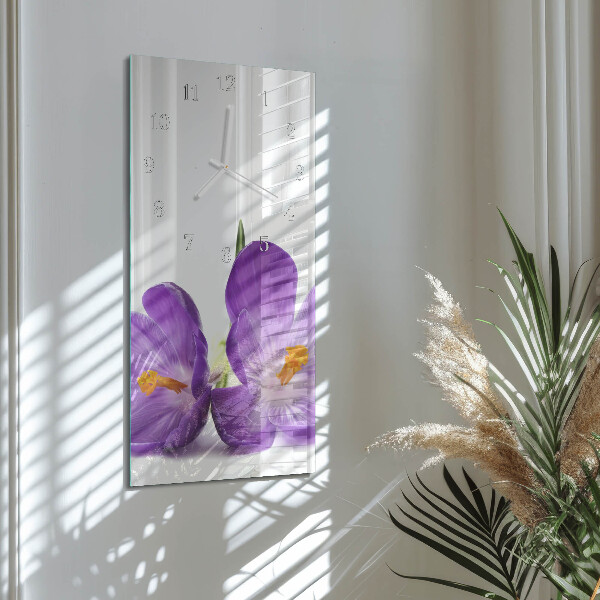 Ceas vertical de perete din sticlă Floare