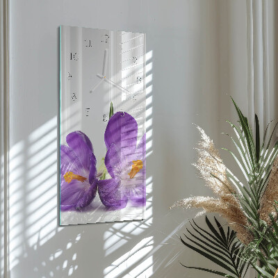 Ceas vertical de perete din sticlă Floare