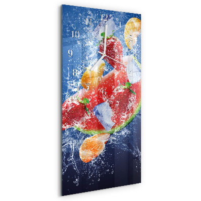 Ceas vertical de perete din sticlă Fructe