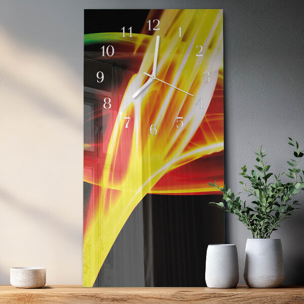 Ceas vertical de perete din sticlă Abstracție