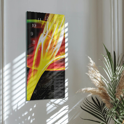 Ceas vertical de perete din sticlă Abstracție