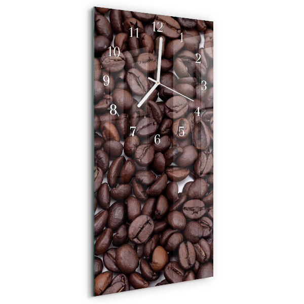 Ceas vertical de perete din sticlă Boabe de cafea