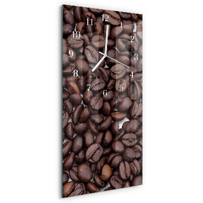 Ceas vertical de perete din sticlă Boabe de cafea