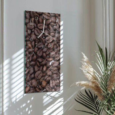 Ceas vertical de perete din sticlă Boabe de cafea