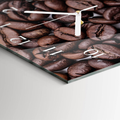 Ceas vertical de perete din sticlă Boabe de cafea