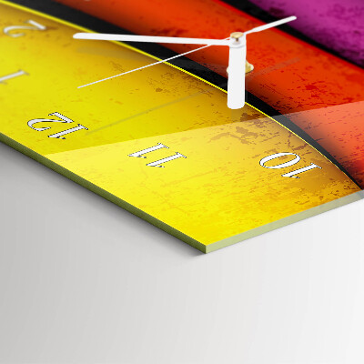 Ceas vertical de perete din sticlă Dungi colorate