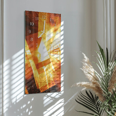 Ceas vertical de perete din sticlă Abstracție