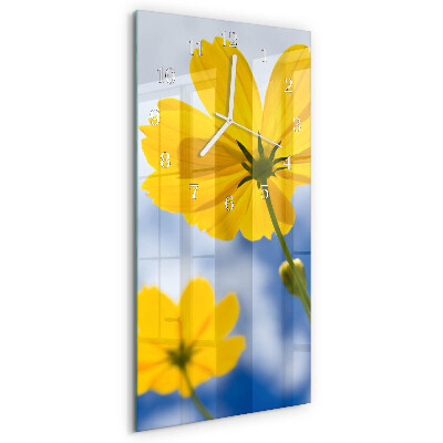 Ceas vertical de perete din sticlă Floare