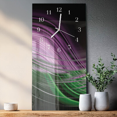 Ceas vertical de perete din sticlă Artă abstractă