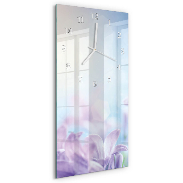 Ceas vertical de perete din sticlă Violet