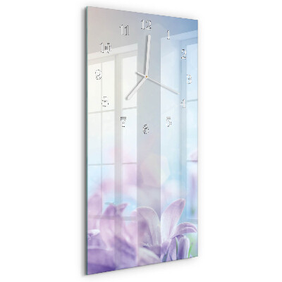 Ceas vertical de perete din sticlă Violet