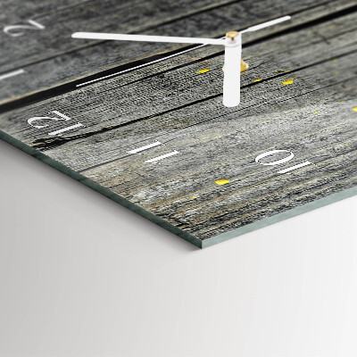 Ceas vertical de perete din sticlă Placă de lemn