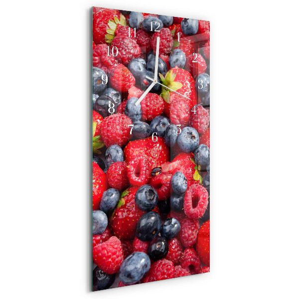 Ceas vertical de perete din sticlă Mix de fructe de pădure
