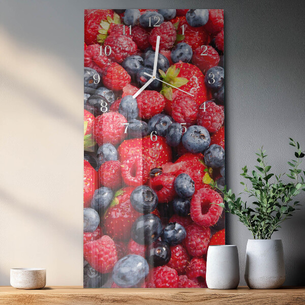 Ceas vertical de perete din sticlă Mix de fructe de pădure