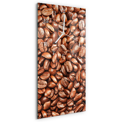 Ceas vertical de perete din sticlă Boabe de cafea