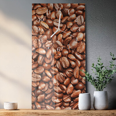 Ceas vertical de perete din sticlă Boabe de cafea