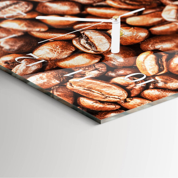 Ceas vertical de perete din sticlă Boabe de cafea