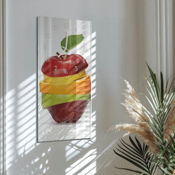 Ceas vertical de perete din sticlă Fructe