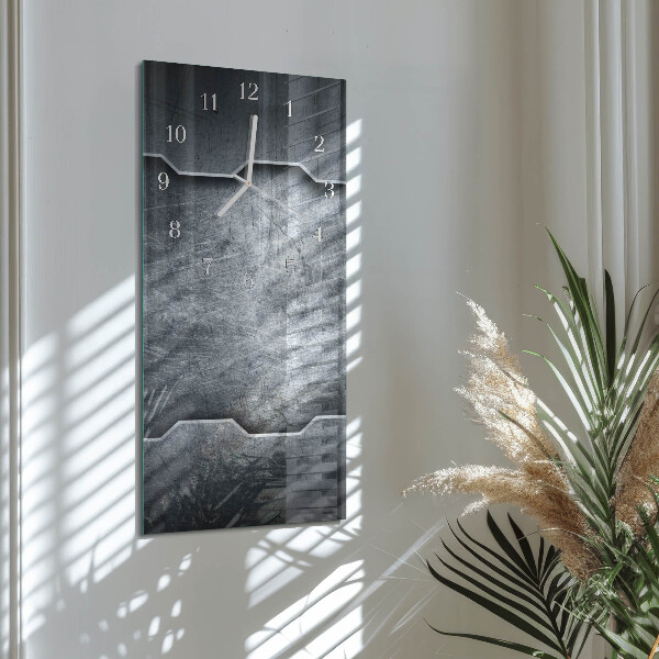 Ceas vertical de perete din sticlă Metal