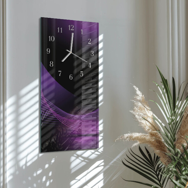 Ceas vertical de perete din sticlă Abstracție