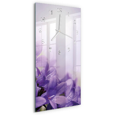 Ceas vertical de perete din sticlă Floare