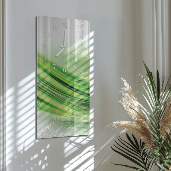 Ceas vertical de perete din sticlă Artă abstractă