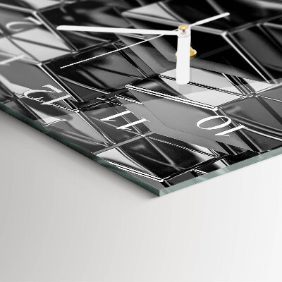 Ceas vertical de perete din sticlă Cuburi metalice