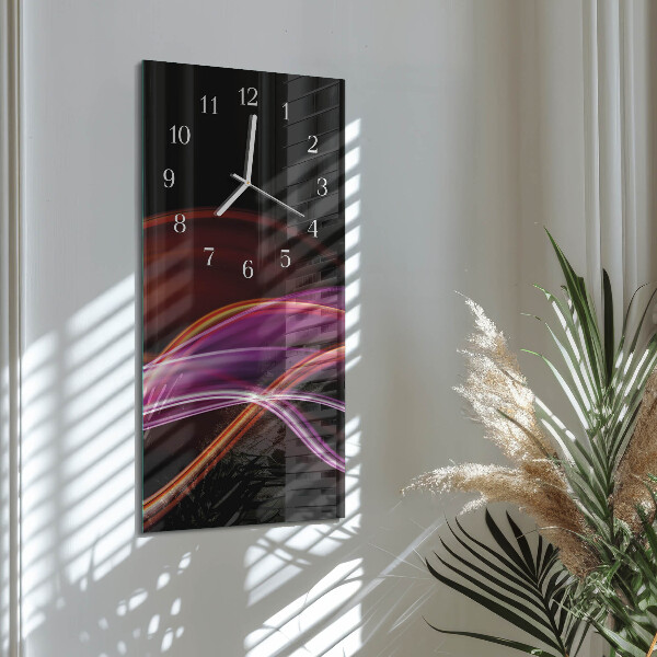 Ceas vertical de perete din sticlă Artă abstractă