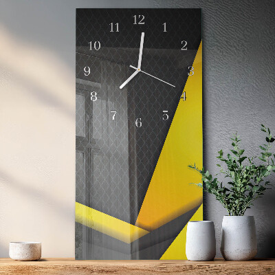 Ceas vertical de perete din sticlă Abstracție