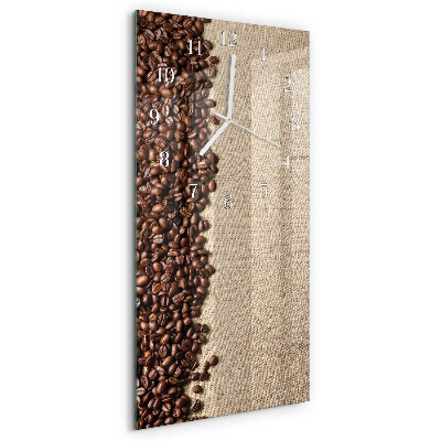 Ceas vertical de perete din sticlă Boabe de cafea
