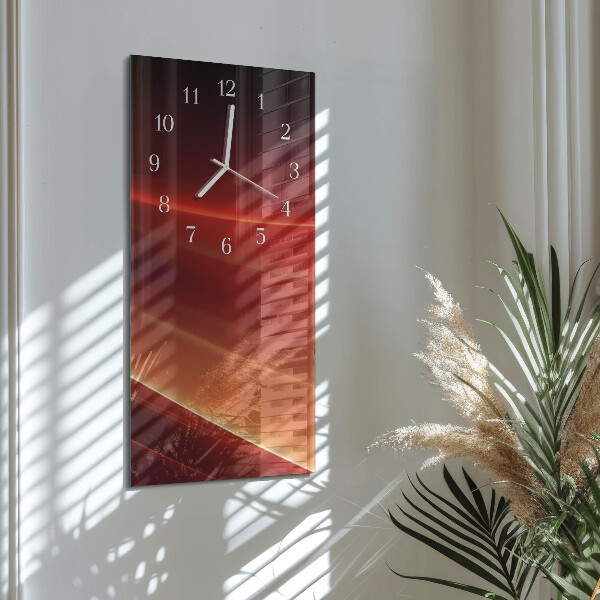 Ceas vertical de perete din sticlă Abstracție