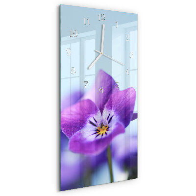 Ceas vertical de perete din sticlă Floare