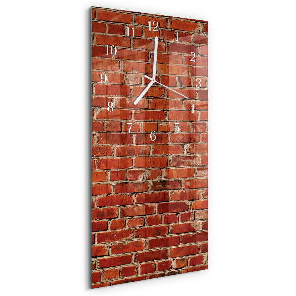 Ceas vertical de perete din sticlă Zid de cărămidă