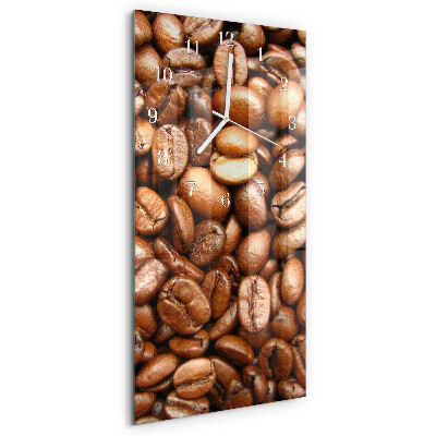 Ceas vertical de perete din sticlă Boabe de cafea