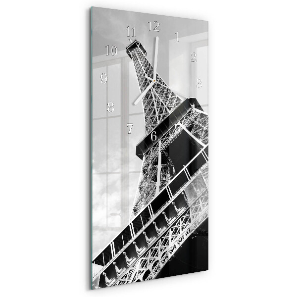 Ceas vertical de perete din sticlă Turnul Eiffel