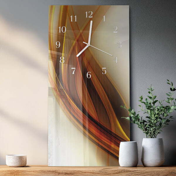Ceas vertical de perete din sticlă Abstracție