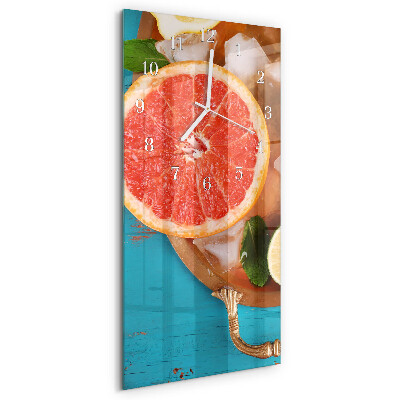 Ceas vertical de perete din sticlă Grapefruit