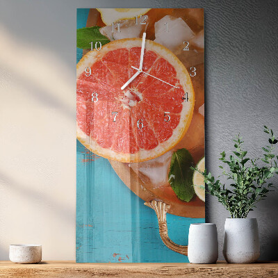 Ceas vertical de perete din sticlă Grapefruit