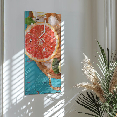 Ceas vertical de perete din sticlă Grapefruit