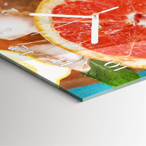 Ceas vertical de perete din sticlă Grapefruit