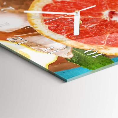 Ceas vertical de perete din sticlă Grapefruit