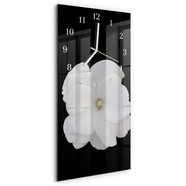Ceas vertical de perete din sticlă Floare