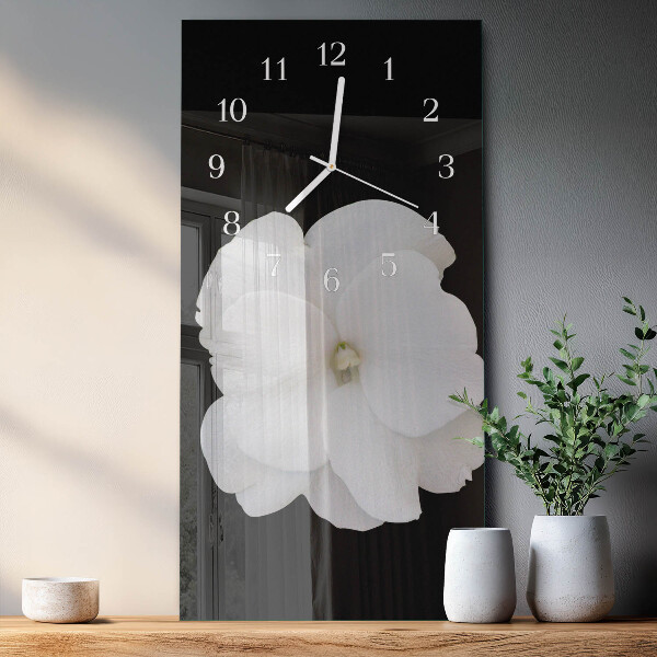 Ceas vertical de perete din sticlă Floare