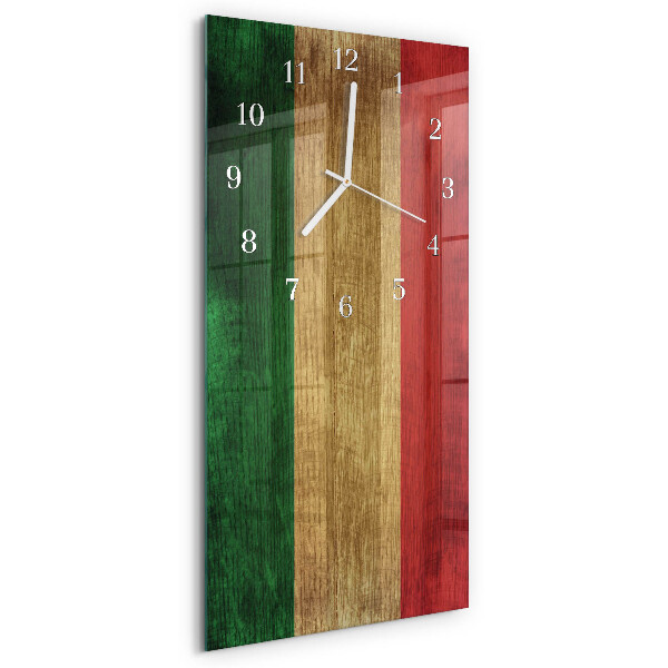 Ceas vertical de perete din sticlă steagul italian