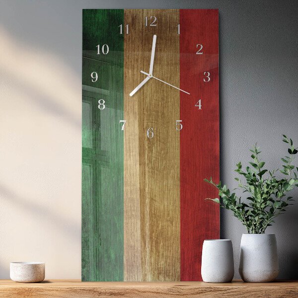 Ceas vertical de perete din sticlă steagul italian
