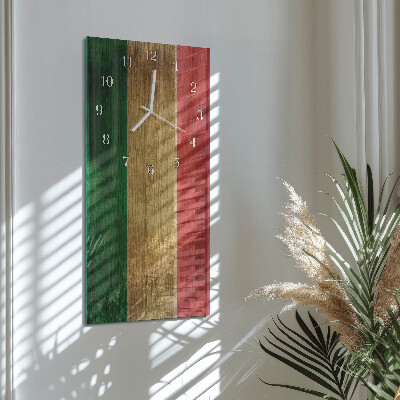 Ceas vertical de perete din sticlă steagul italian