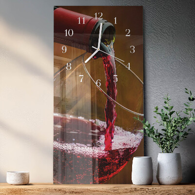 Ceas vertical de perete din sticlă Vin