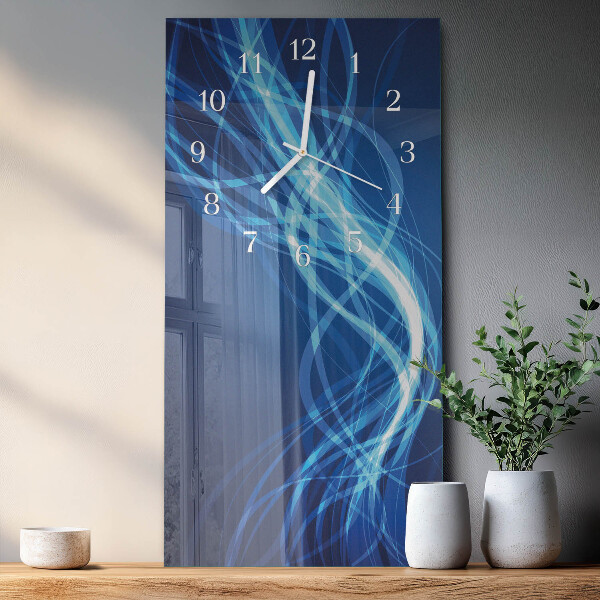 Ceas vertical de perete din sticlă Abstracție