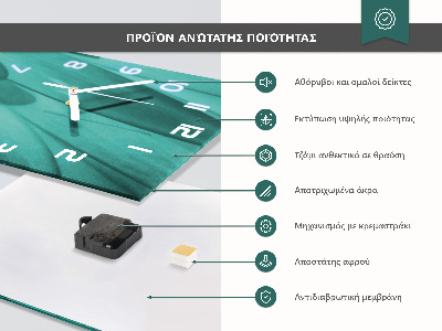 Ceas vertical de perete din sticlă Clincher
