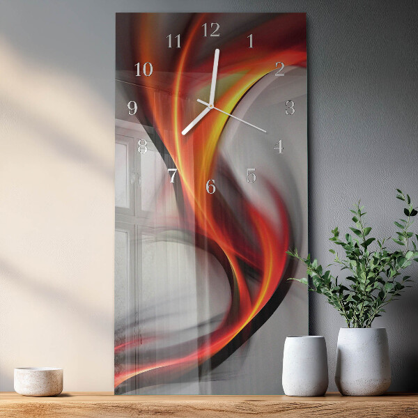 Ceas vertical de perete din sticlă Abstracție